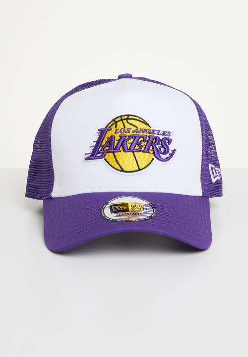 New Era - Team colour block trucker - los angeles lakers white