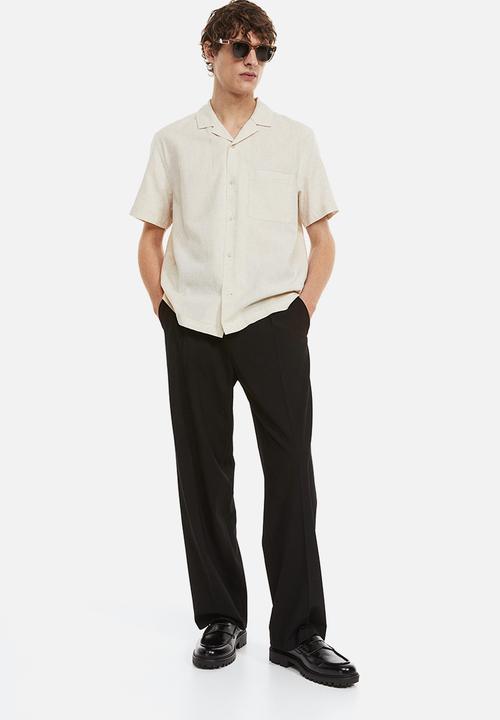 H&M - Regular fit linen-blend shirt - light beige