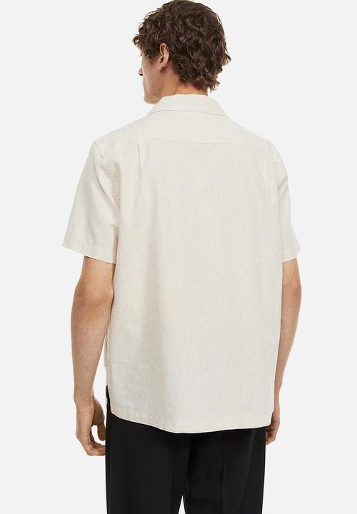 H&M - Regular fit linen-blend shirt - light beige