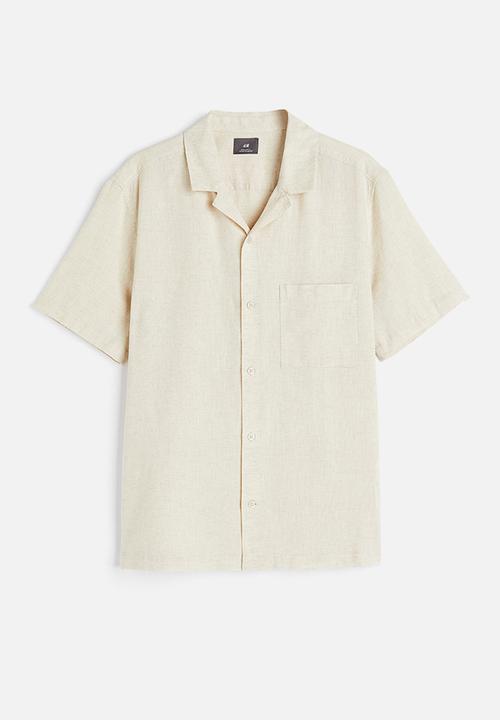 H&M - Regular fit linen-blend shirt - light beige