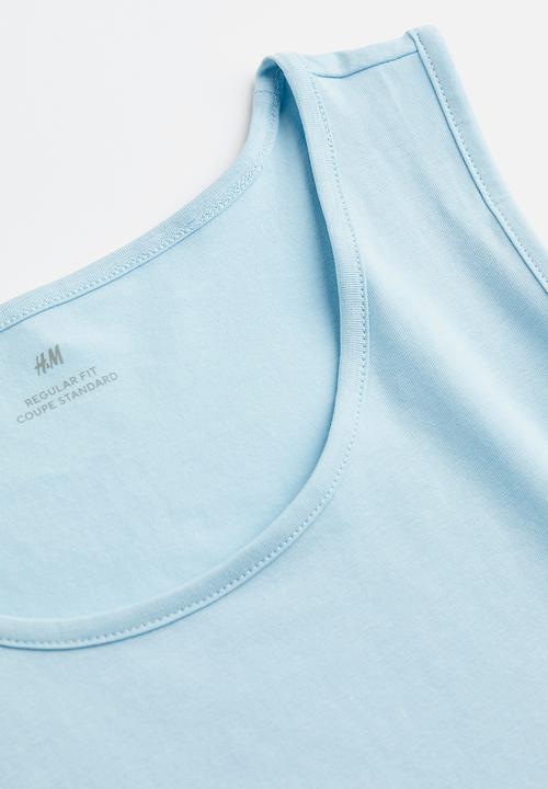 H&M - Cotton jersey vest top - light blue
