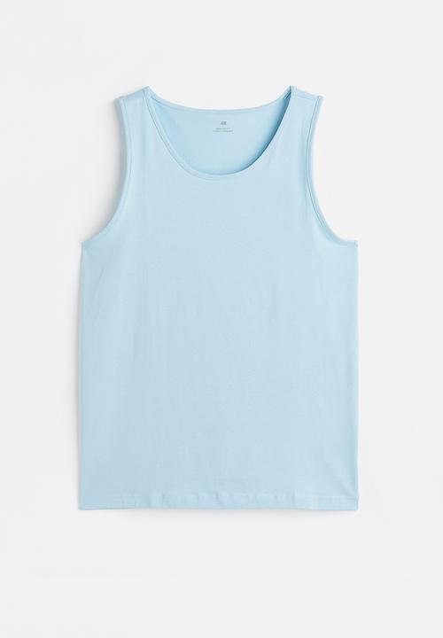 H&M - Cotton jersey vest top - light blue