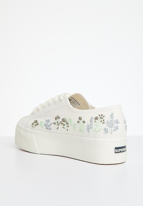 SUPERGA - 2790 flower embroidery - white florals