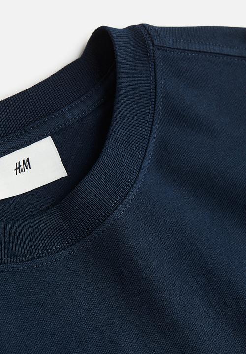 H&M - Relaxed fit printed t-shirt - dark blue take a leap