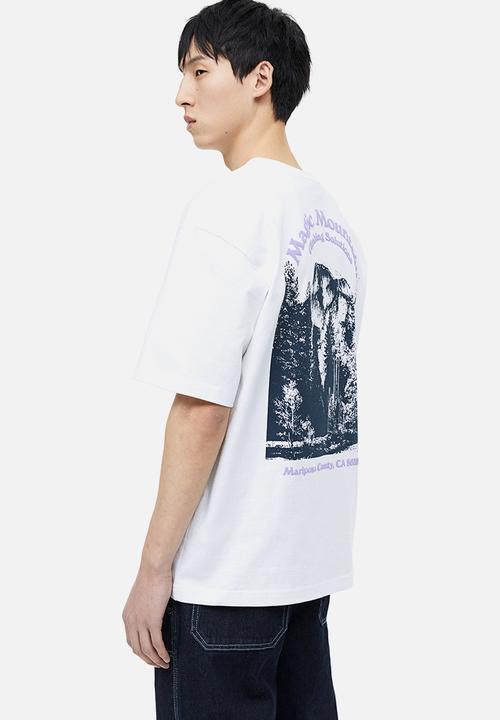 H&M - Relaxed fit printed t-shirt - white magic mountain 