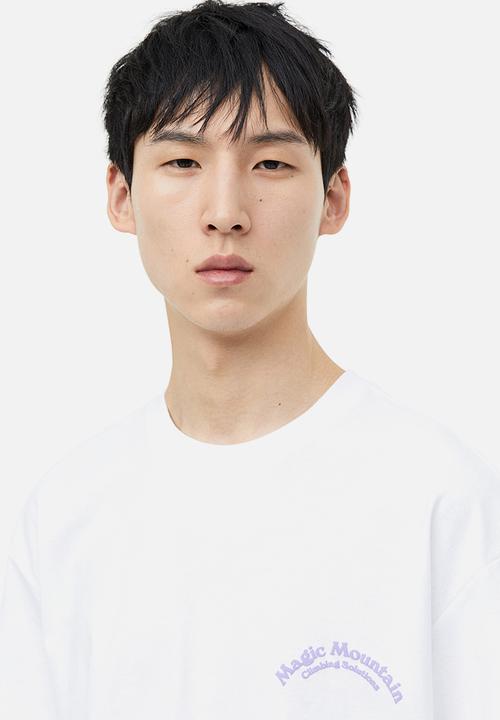 H&M - Relaxed fit printed t-shirt - white magic mountain 