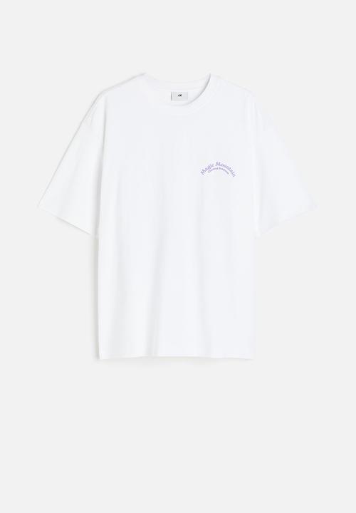 H&M - Relaxed fit printed t-shirt - white magic mountain 