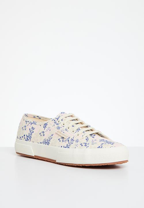 SUPERGA - 2750 Flowers print - a1j beige raw blue pink