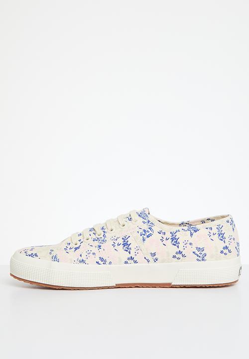 SUPERGA - 2750 Flowers print - a1j beige raw blue pink