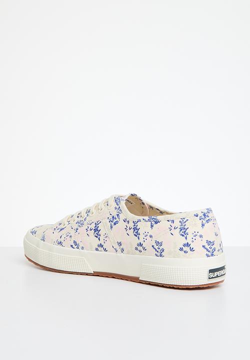 SUPERGA - 2750 Flowers print - a1j beige raw blue pink