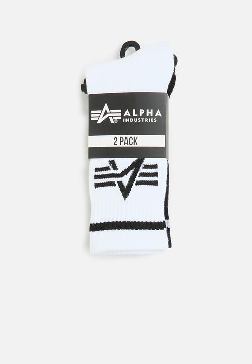 Alpha Industries - AI logo tennis socks twin pack - black & white