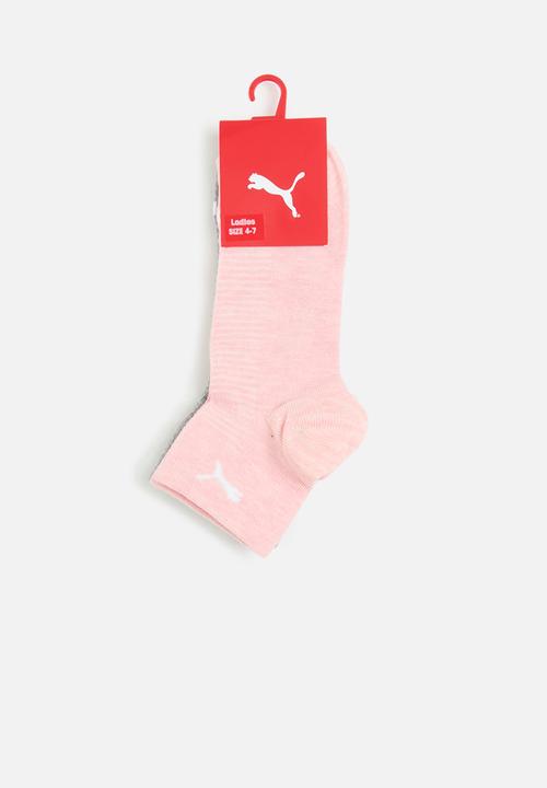 PUMA - Ladies 2 pack sneaker sock - rosewater & high rise