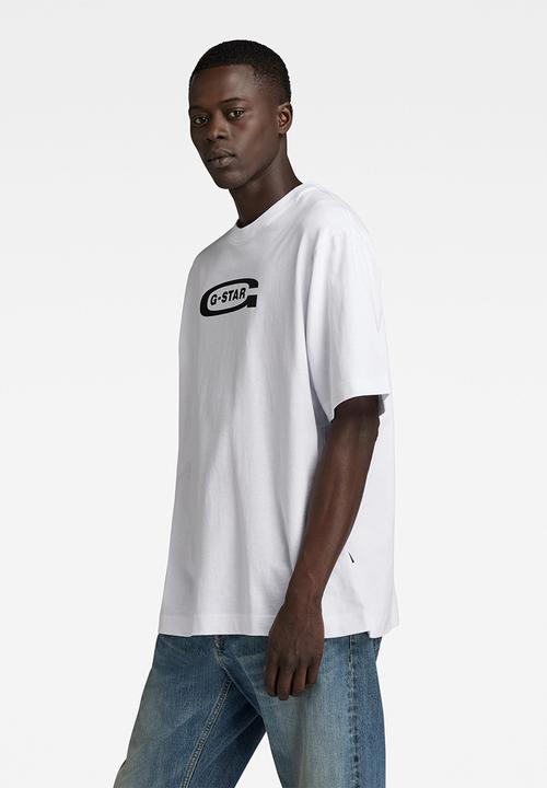 G-STAR - Old school logo boxy r t Dry jersey o - white