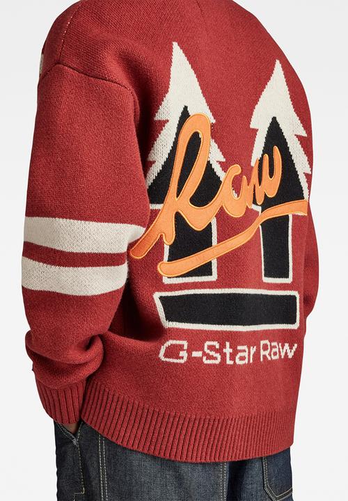 G-STAR - Holiday cardigan loose knit Giolly knit - burned red