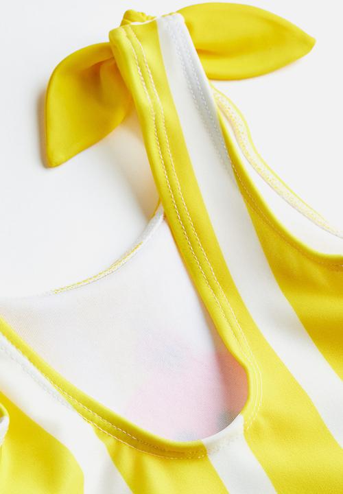 H&M - Patterned swimsuit - yellow striped
