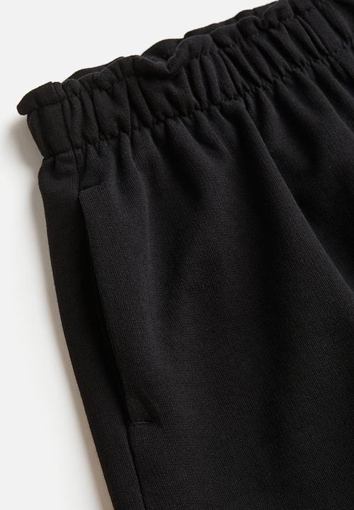 H&M - Paper bag sweatshorts - black