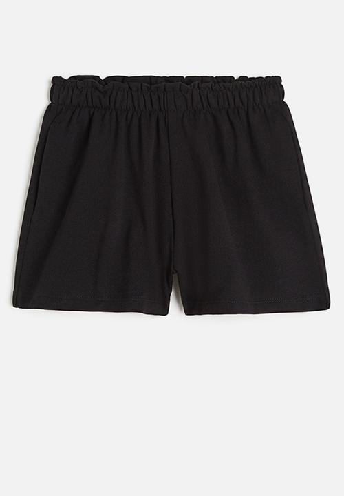 H&M - Paper bag sweatshorts - black