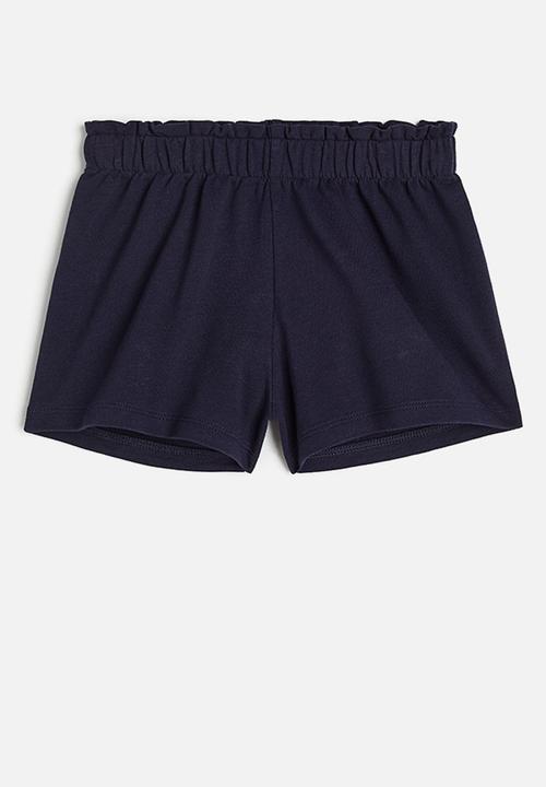 H&M - Paper bag sweatshorts - navy blue