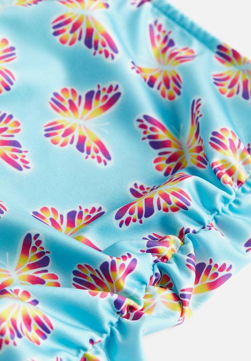 H&M - Gathered swim skirt - turquoise butterflies