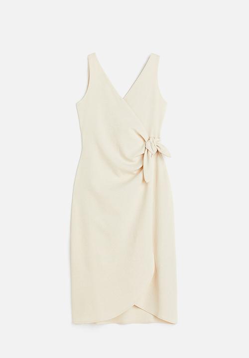 H&M - V-neck wrap dress - cream