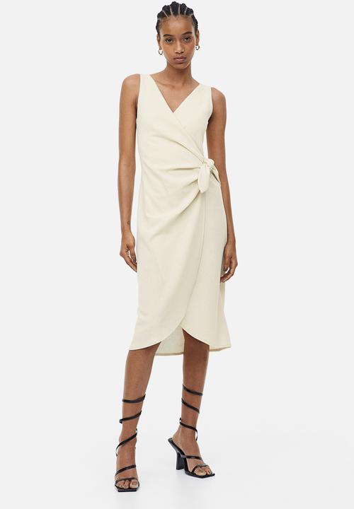 H&M - V-neck wrap dress - cream