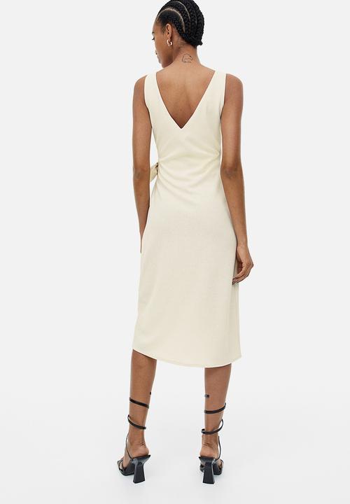 H&M - V-neck wrap dress - cream