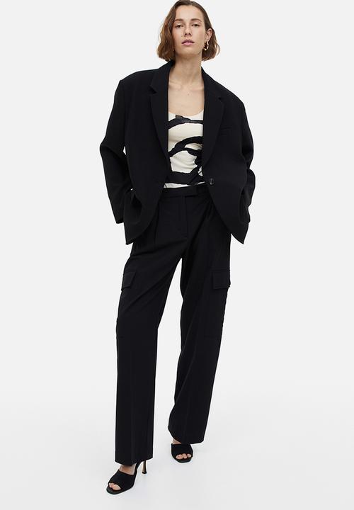 H&M - Textured body - white patterned