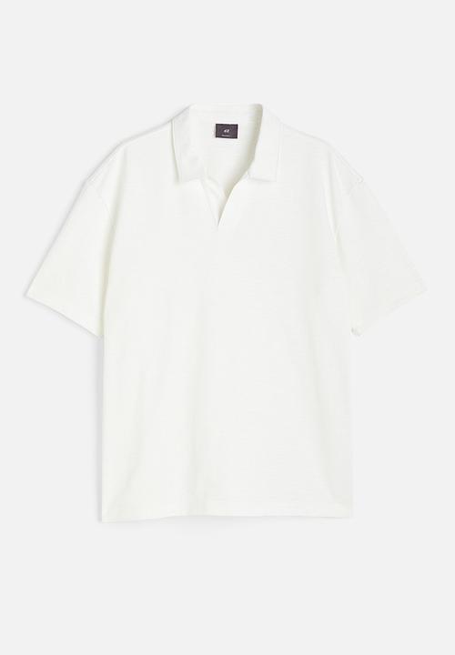 H&M - Relaxed fit cotton polo shirt - white
