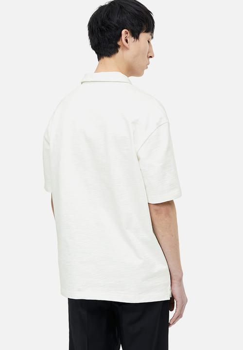H&M - Relaxed fit cotton polo shirt - white