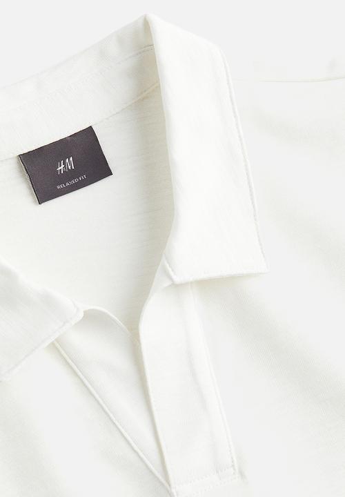 H&M - Relaxed fit cotton polo shirt - white