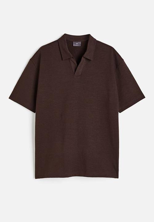 H&M - Relaxed fit cotton polo shirt - dark brown