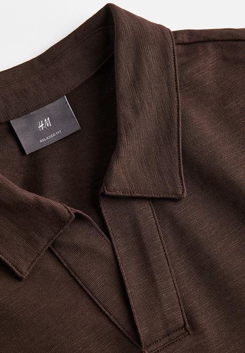 H&M - Relaxed fit cotton polo shirt - dark brown