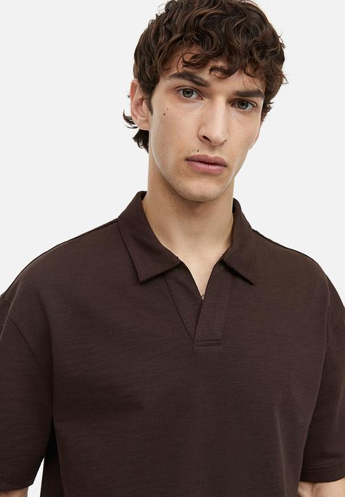 H&M - Relaxed fit cotton polo shirt - dark brown