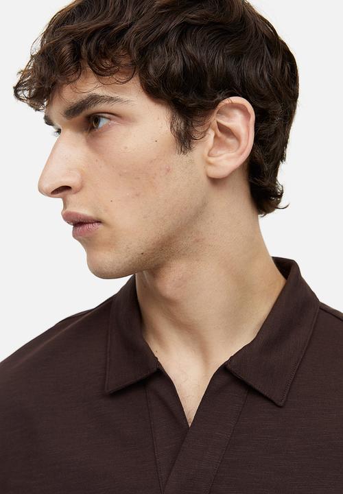 H&M - Relaxed fit cotton polo shirt - dark brown
