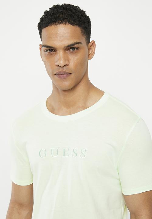 GUESS - Es short sleeve pima emb logo crew - soft mint