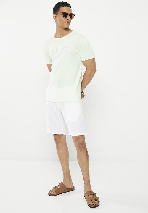 GUESS - Es short sleeve pima emb logo crew - soft mint