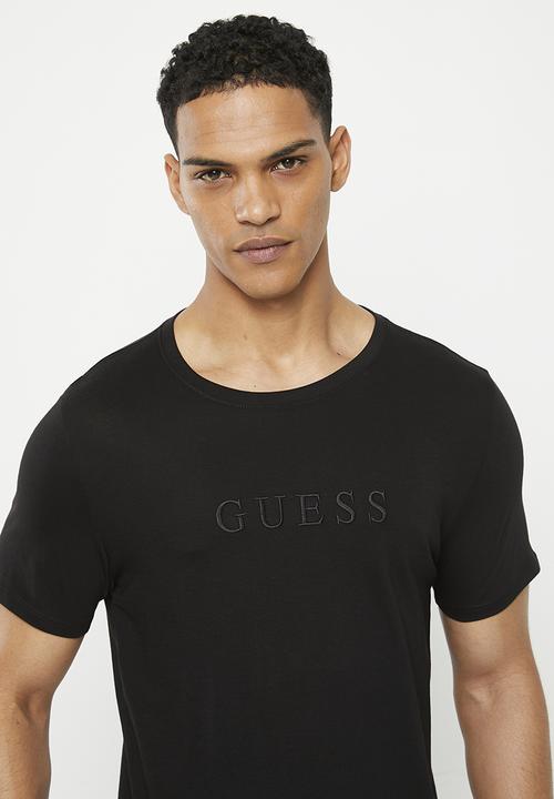 GUESS - Es short sleeve emb logo crew - jet black