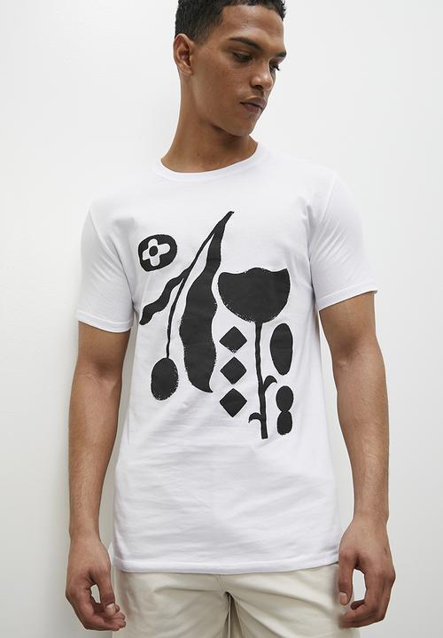 Superbalist - Black rose graphic tee - white