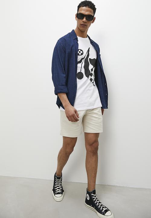 Superbalist - Black rose graphic tee - white