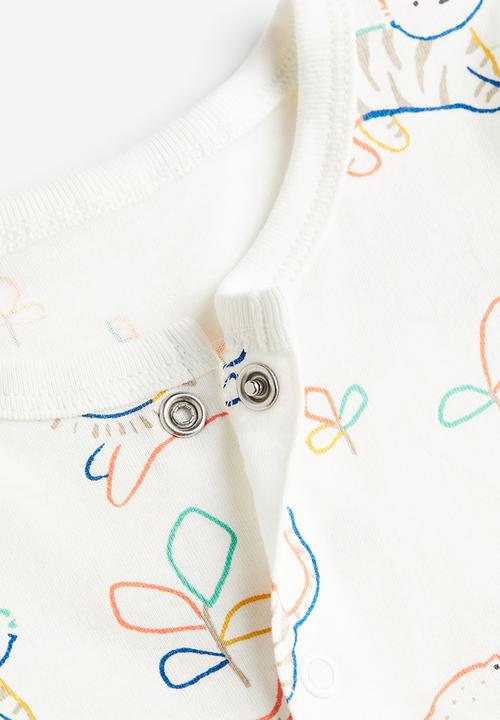H&M - Patterned all-in-one pyjamas - white animals