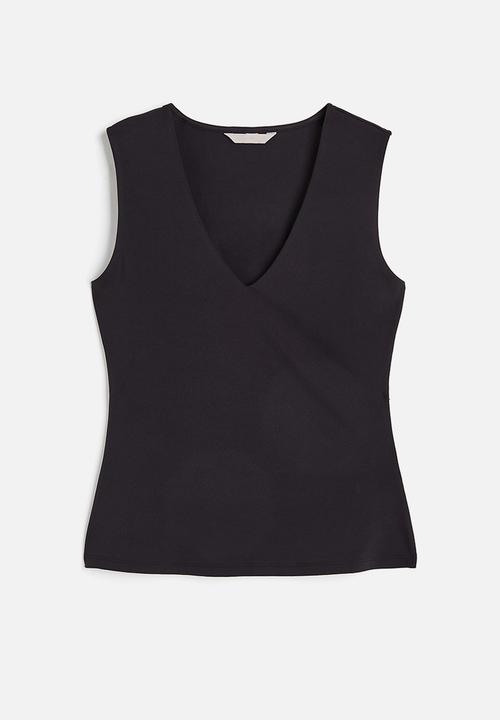 H&M - V-neck vest top - black