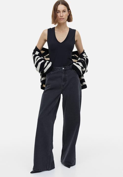 H&M - V-neck vest top - black