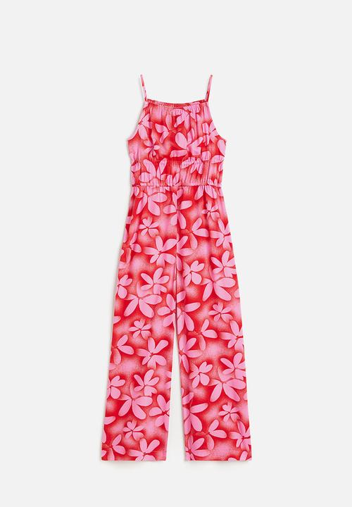 H&M - Gathered jumpsuit - red flowers