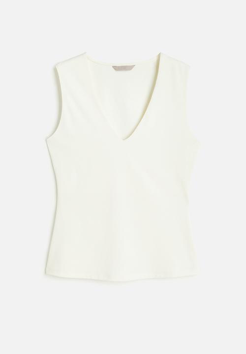 H&M - V-neck vest top - white