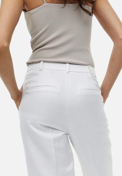 H&M - Linen-blend tailored trousers - white