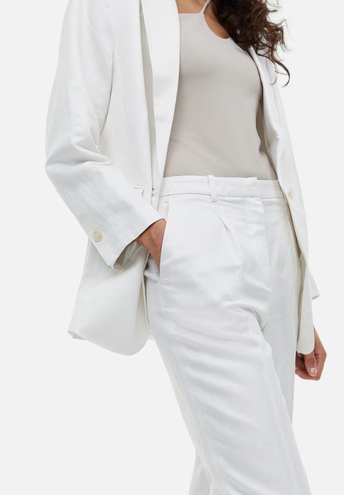 H&M - Linen-blend tailored trousers - white