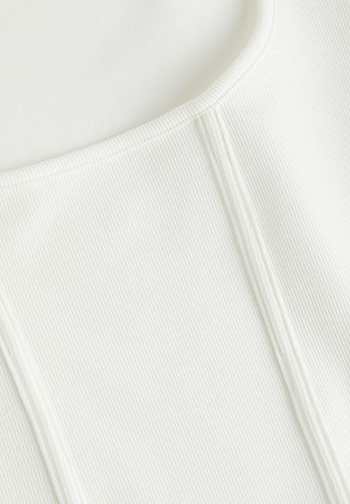 H&M - Corset-style ribbed top - cream