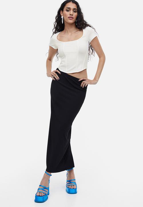 H&M - Corset-style ribbed top - cream
