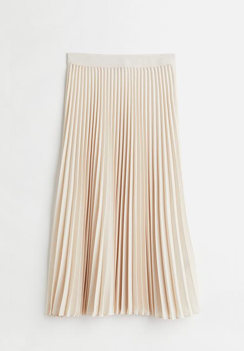 H&M - Pleated skirt - light beige 