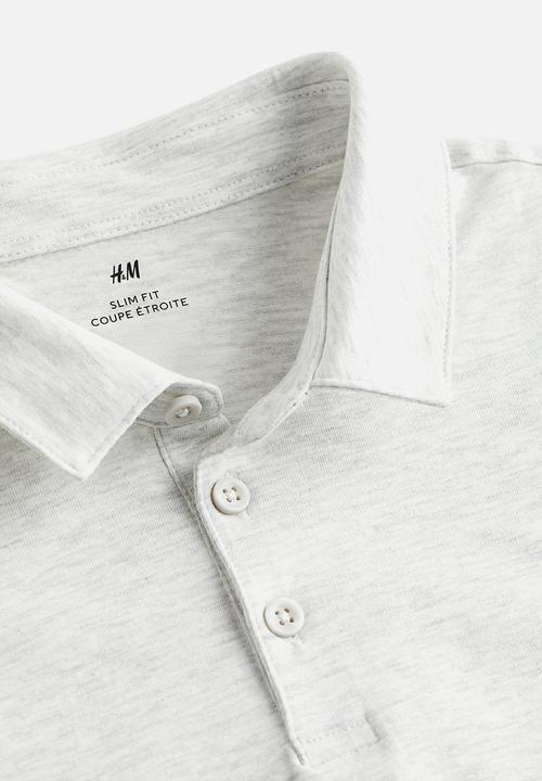 H&M - Slim fit polo shirt - grey